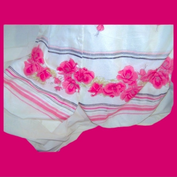 RARE Vintage 40s 50s Alfred Shaheen dress szM/L maxi grannycore silk chiffon vtg - Picture 10 of 10